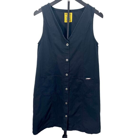 UNIF Black Dust Pinafore Jumper Mini Tank Dress Size Small 100% Cotton EUC - Picture 4 of 10